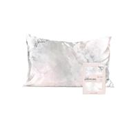 Kitsch Funda de Almohada 100% satén con Cremallera, más Suave Que la Seda para el Cabello y la Piel, Funda de Almohada refrescante, Funda de Almohada de satén (estándar/Queen (1 Paquete), mármol)
