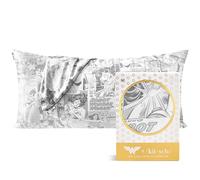 Kitsch Funda de almohada de satén con cremallera, diseño de cómic, más suave que la seda, refrescante, de lujo para cabello y piel, prevención de arrugas, tamaño king (48 x 91 cm)