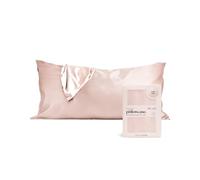 Kitsch Funda de Almohada de Satén con Cremallera para Cabello y Piel, Más Suave Que Seda, Funda Fresca, Lavable a Máquina, Sin Arrugas, Funda Suave de Satén - Tamaño King (19x36) - Rubor