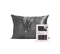 Kitsch Funda de Almohada de Satén con Cremallera para Cabello y Piel, Más Suave Que Seda, Funda Suave, Lavable a Máquina, Sin Arrugas, Funda de Satén Queen/Estándar (19x26) - Carbón