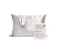 Kitsch Funda de Almohada de Satin con Cremallera para Cabello y Piel, Más Suave Que Seda, Funda Suave, Lavable a Máquina, Sin Arrugas, Funda de Satin Queen/Estándar (19x26) - Plata