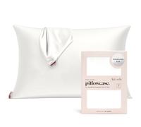 Kitsch Funda de Almohada de Satin con Cremallera para Cabello y Piel, Más Suave Que Seda, Funda Suave, Lavable a Máquina, Sin Arrugas, Funda de Satin de Tamaño Estándar 19"x26", Marfil