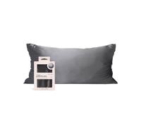 Kitsch Funda de Almohada refrescante de 100% satén con Cremallera, más Suave Que la Seda, Ideal para el Cabello y la Piel (King, 1 Paquete, carbón)