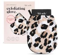 Kitsch Guante exfoliante coreano y exfoliante corporal profundo para ducha, baño, exfoliante corporal, removedor de piel muerta, cuidado de la piel para una piel suave y renovada, 1 unidad, leopardo