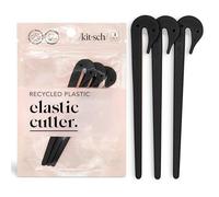Kitsch Herramienta de corte de corbata elástica para el pelo, suave, sin tirones para facilitar la depilación, cortador de bandas de goma para el cabello, regalo ideal para mujeres, color negro, juego