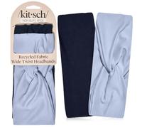 Kitsch Juego de 2 diademas anchas de tela reciclada, ramo de jardín