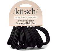 Kitsch Juego de 8 gomas elásticas para el cabello sin costuras, color negro