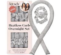 Kitsch Juego de rizos sin calor de satén - Rodillos de pelo para rizos sin calor | Rizadores de cabello sin calor y rodillos calientes | Rizadores de cabello para dormir | Diadema de barra rizadora