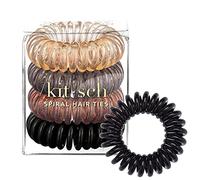 Kitsch Lazos para el cabello para mujer, elásticos impermeables para el cabello para mujer, lazos en espiral para mujeres con cabello grueso, lazos elásticos para cabello fino, lazos elásticos para el