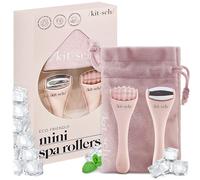 Kitsch Mini Rueda de Hielo para Ojeras y Masajeador Facial, Set de Herramientas para el Cuidado de la Piel con Bolsa