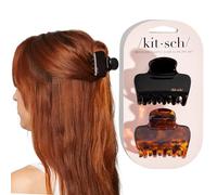 Kitsch Pinzas de garra medianas para mujer, fijación fuerte y elegante diseño brillante hinchado, accesorios para el cabello, ideales para niñas y mujeres con cabello grueso y fino, medio arriba o