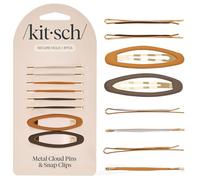 Kitsch Pinzas para el pelo para mujer y horquillas, pasadores de metal dorado para mujer, elegantes, antideslizantes, sin dolor, ideales para peinados diarios, Sedona, juego de 8 piezas