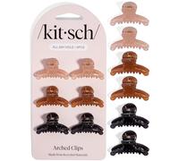 Kitsch Pinzas pequeñas arqueadas para el cabello, mini pinzas para el pelo de sujeción segura, ideales para secciones de peinado, accesorios para el cabello de plástico reciclado para mujeres, juego