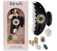 Kitsch Pop - Juego de 7 pinzas curvas, color negro