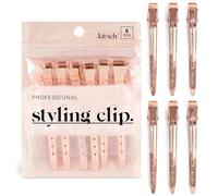 Kitsch Pro Styling Clips para el pelo, 6 piezas, oro rosa, oro rosa, 6 unidades