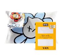 Kitsch x BT21 - Funda de almohada de satén con cremallera para cabello y piel, más suave que la seda, fundas de almohada Queen, lavable a máquina, sin arrugas, fundas de almohada de satén refrescante,