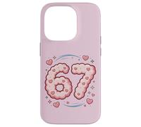 Kitschy Cute 67 Kawaii Nubes Día de San Valentín Carcasa para iPhone 14 Pro