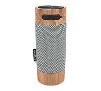 KitSound Diggit Altavoz Bluetooth Independiente para Exteriores con Soporte Extraíble - Color Plata/Madera