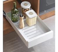 Kitstorack Cajones Extraibles Para Cocina,Cajón Deslizante Para Alacena, Extensible Cajon Telescopico Adhesivo,Sin Necesidad de Taladrar Ni Clavar, blanco,43 Profundidad x 25 Anchura x 8 Altura cm