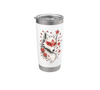 Kitsune Fox, Anime y arte japonés, Kawaii y Kitsune Vaso térmico de acero inoxidable de doble pared