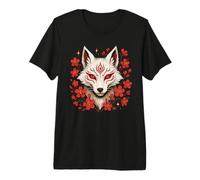 Kitsune Fox, Arte japonés, Anime y Kawaii, Flor Camiseta Premium