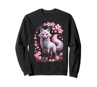 Kitsune Fox, arte japonés, anime y kawaii, flor Sudadera