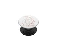 Kitsune Fox Cherry Blossoms Meditación Zen Yoga Vida Mujeres PopSockets PopGrip Adhesivo