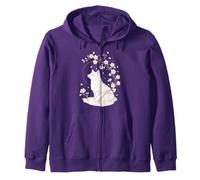 Kitsune Fox Cherry Blossoms Meditación Zen Yoga Vida Mujeres Sudadera con Capucha
