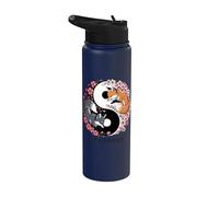 Kitsune Fox, flor japonesa, kawaii y kitsune Stainless Steel Insulated Water Bottle