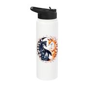 Kitsune Fox, flores japonesas y anime, Kitsune Stainless Steel Insulated Water Bottle