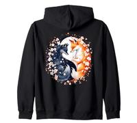 Kitsune Fox, flores japonesas y anime, Kitsune Sudadera con Capucha