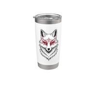 Kitsune Fox Mask, Anime Japonés & Kawaii | Kitsune Vaso térmico de acero inoxidable de doble pared