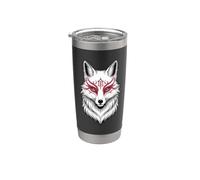 Kitsune Fox Mask, Anime Japonés & Kawaii | Kitsune Vaso térmico de acero inoxidable de doble pared