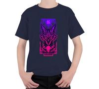 Kitsune Fuchs Neomachi Japan Anime Cyberpunk - Camiseta infantil, azul marino, 140
