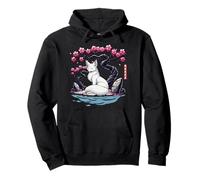 Kitsune japonés Yokai White Fox Fantasma Ukiyo E Sakura Sudadera con Capucha