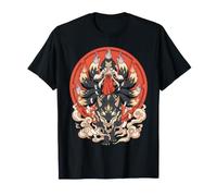 Kitsune Shrine Maiden Nueve Colas Fox Spirit Art Camiseta