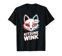 Kitsune Wink Cultura Pop Japonesa Estética Camiseta