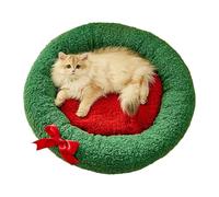 Kitten Bed, Christmas Dog Kitten Cushion, Soft Round Pet Cushion, Soft Round Pet Cushion for Cats and Small Dogs, Christmas Dog Kitten Bed, Cozy Plush Bed for Cats and Small Dogs for Ultimate Comfort