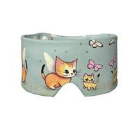 Kitten Butterfly - Antifaz ajustable para dormir y orejeras, diadema unisex para dormir de lado (26.8 x 4.3 pulgadas), cubierta cómoda para viajes en interiores y exteriores, para yoga