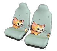 Kitten Butterfly Dua Sarung JOK Mobil,& Sarung JOK Mobil Depan, Cocok Untuk Sebagian Besar Mobil, SUV, Truk, Van, Dll.
