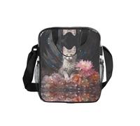 Kitten by the crystal - Bolso de hombro transparente con cremallera y correa para el hombro para mujeres y hombres, trabajo, compras