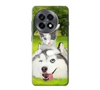Kitten Cat Playful Siberian Husky Dog Paint Funda Carcasa Case para OnePlus 13R