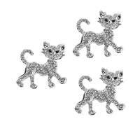 Kitten Clothes Brooches Princess Coat Lap Cat Rhinestone Pin Wedding Favor for Women Brooch Pins Alloy Silver
