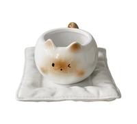 Kitten Coffee Mug - 210ml Cat Lover Drinking Cup | Adorable Ceramic Tea Cup for Women, Wide Mouth Beverage Mug for Home, Kitchen, Novelty Water Accessories, Gift Idea for Friends, Cute Animal