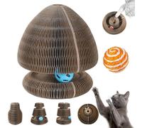Kitten Curl, Kitten Curl Toy, Kitten Kurls Cat Toy, Interactive Scratch Pad Cat Toy with Toy Bell Ball for Indoor Cat, Magic Organ Cat Scratcher Board (D)