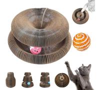 Kitten Curl, Kitten Curl Toy, Kitten Kurls Cat Toy, Interactive Scratch Pad Cat Toy with Toy Bell Ball for Indoor Cat, Magic Organ Cat Scratcher Board (A)