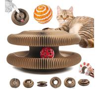 Kitten Curl, Kitten Curl Toy, Magical Kitten Curl Cardboard Cat Toy, Cat Accordion Toy, Indoor Interactive Scratch Pad with a Ball, Recyclable and Durable, Retractable, Reversible (Cat's paw)