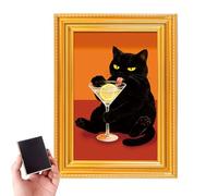 Kitten Decals - Cute Pet Illustration Ornaments for Workplace | Solid Timber Border Plus Glossy Protective Coating & Strong Holding for Metal Cabinets, Whiteboards, Cubicles and Offices