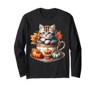 Kitten Fall Cat In Pumpkin Coffee Mug For Cat Mom and Autumn Manga Larga