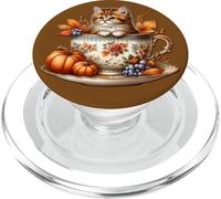Kitten Fall Coffee Mug with Autumn Leaves For Mom Cute Cat PopSockets PopGrip para MagSafe